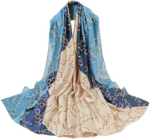 vimate 100% Large Silk Feeling Scarf-Women's Fashion Long Mulberry Silk Satin Neck Scarf Sunscreen Shawl Wrap Headscarf