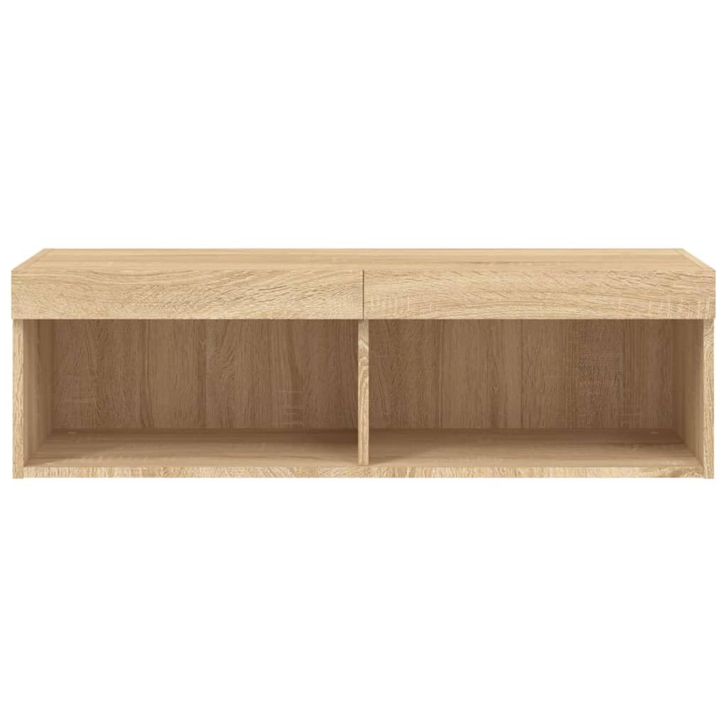 vidaXL Meuble TV avec lumières LED chêne Sonoma 100x30x30 cm