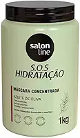 Salon Line, Máscara Capilar, SOS Hidratação, Azeite de Oliva, Vegana - Cabelos Cacheados e Crespos, 1 Kg