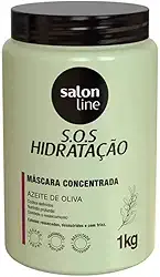 Salon Line, Máscara Capilar, SOS Hidratação, Azeite de Oliva, Vegana - Cabelos Cacheados e Crespos, 1 Kg