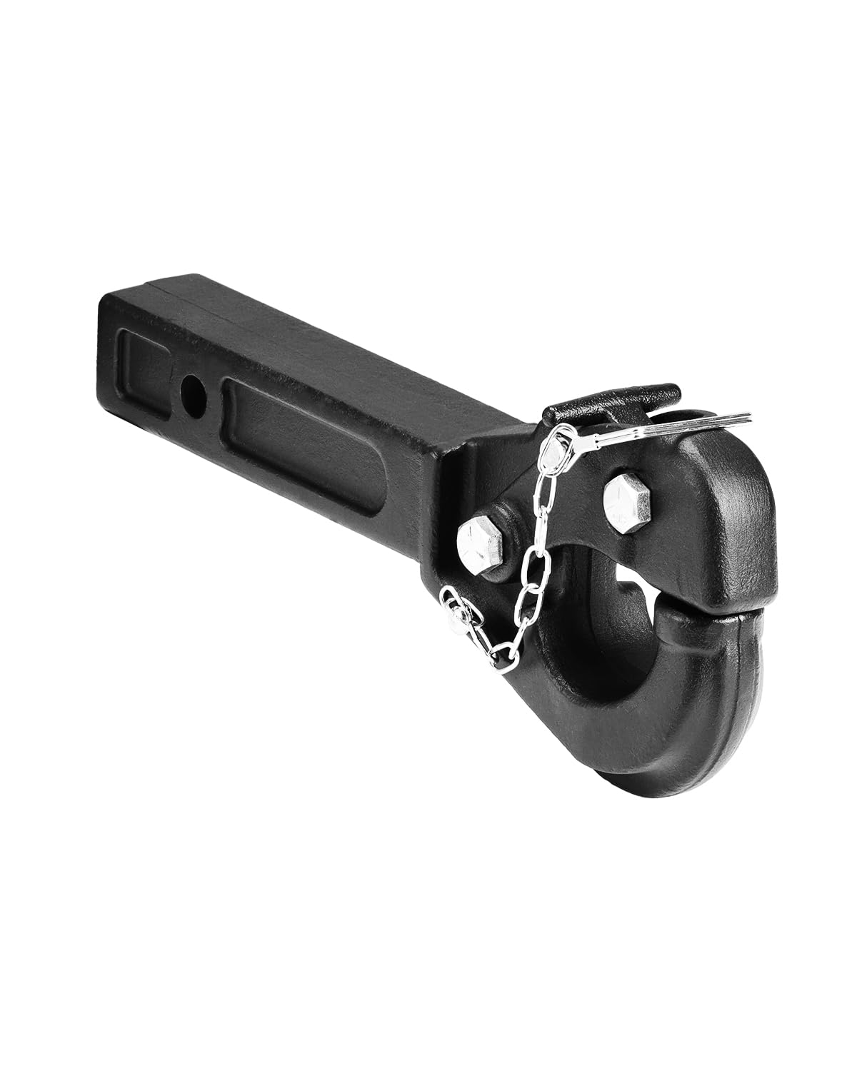 VEVOR Pintle Hook, 20000 lbs Towing Capacity, Pintle Hitch Receiver for 2-inch Hitch Hook Military Receiver, Fits 2.5 to 3-inch Lunette Ring, 15.6-inch Length, Black Powder Coat, for Various Trailers
