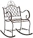 CLP Fauteuil A Bascule Ansan I Chaise A Bascule pour L'Extérieur en Fer Forgé avec Design Antique I Chaise De Jardin avec Accoudoirs Et Dossier, Couleur:Marron Antique