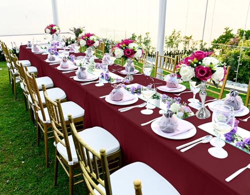 fani 10 Packs Burgundy Tablecloth - 60 x 126 Inch for 8Ft Tables by fani - Used condition - Image 6