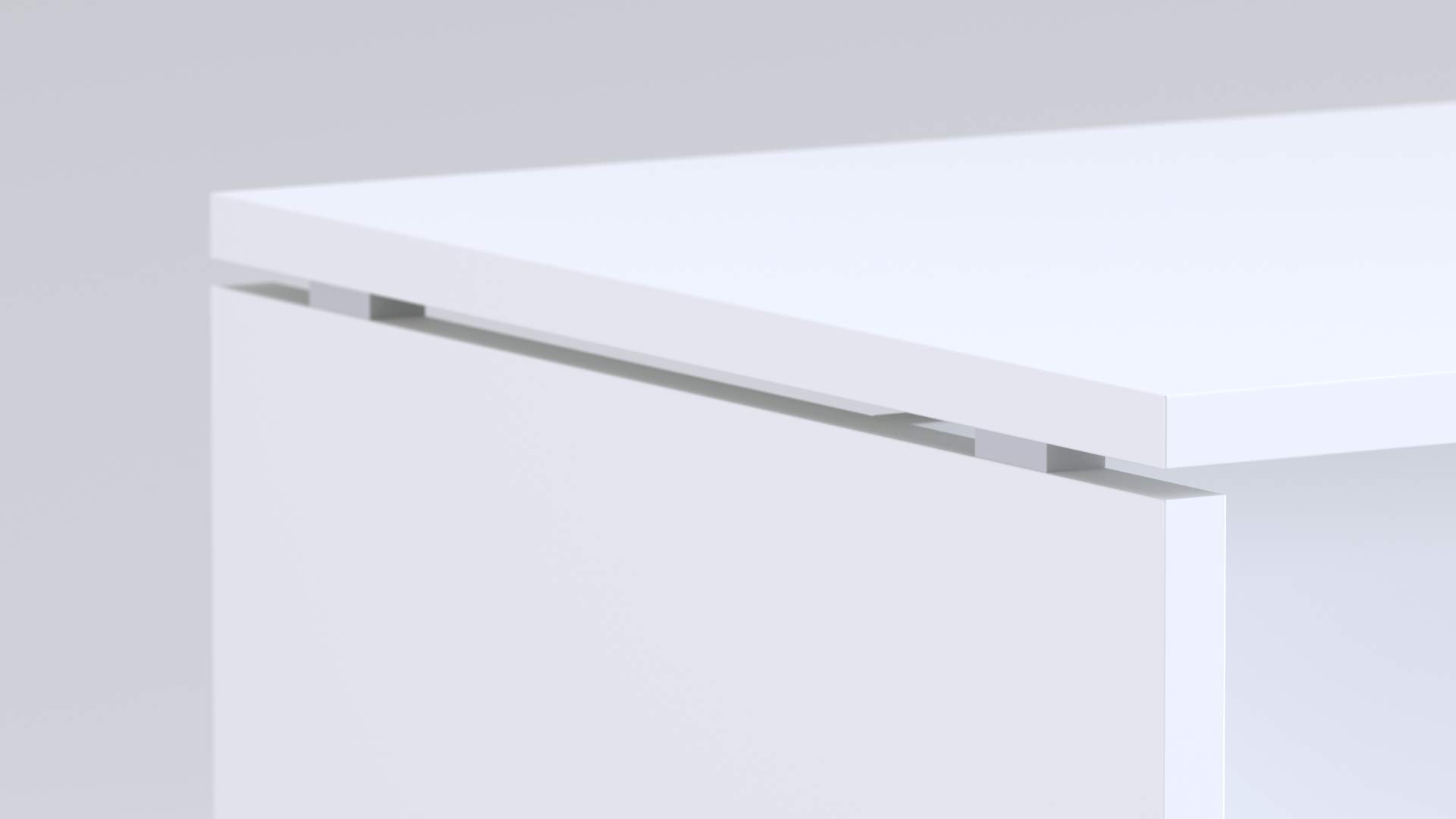 TIME Scrivania per Ufficio o casa Bianca | Larghezza 160 cm | profondità 65 cm | Altezza 74 cm