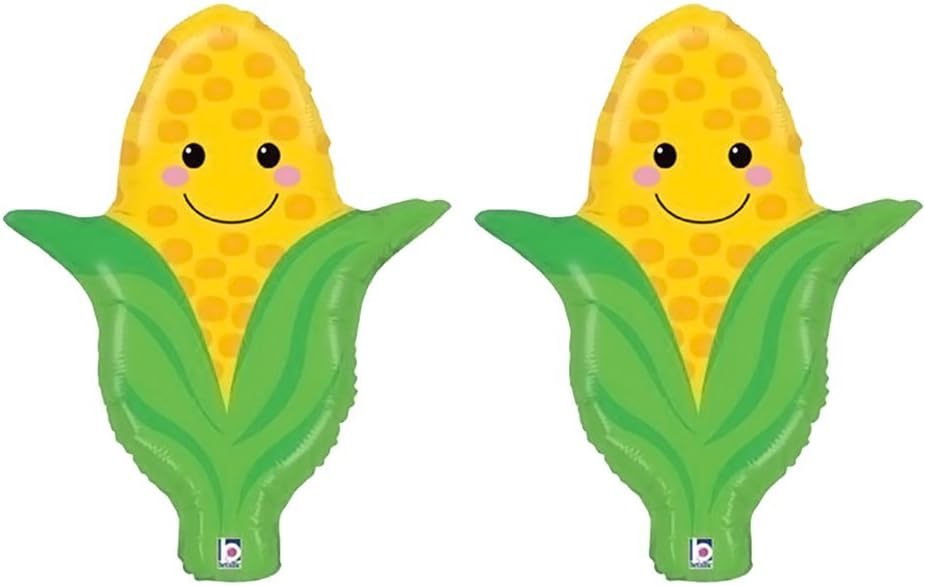 Set of 2 Produce Pal Ear of Corn Vegetable Garden Jumbo 26" Foil Party Balloons