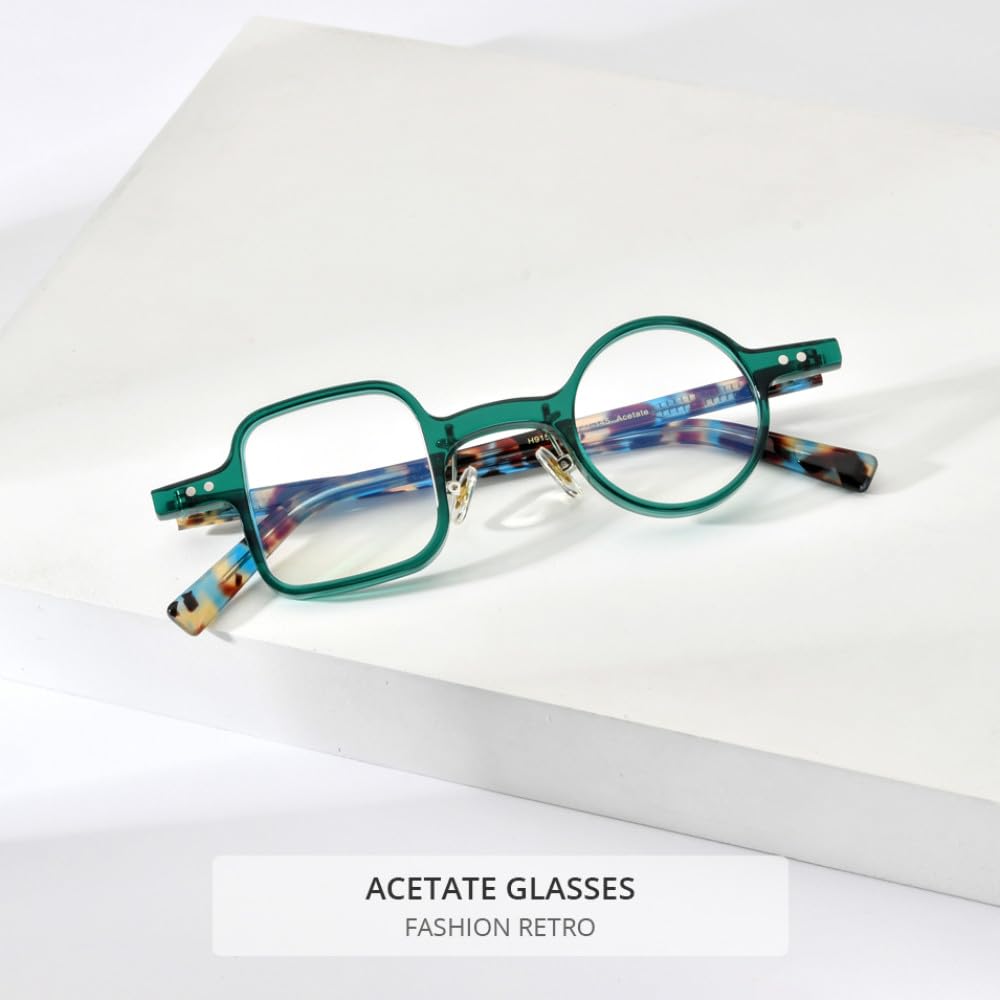 MUTYNE Acetat-Brillengestell für Herren, Retro, Vintage, links, quadratisch, rechts, rund, Brillen, Brillen
