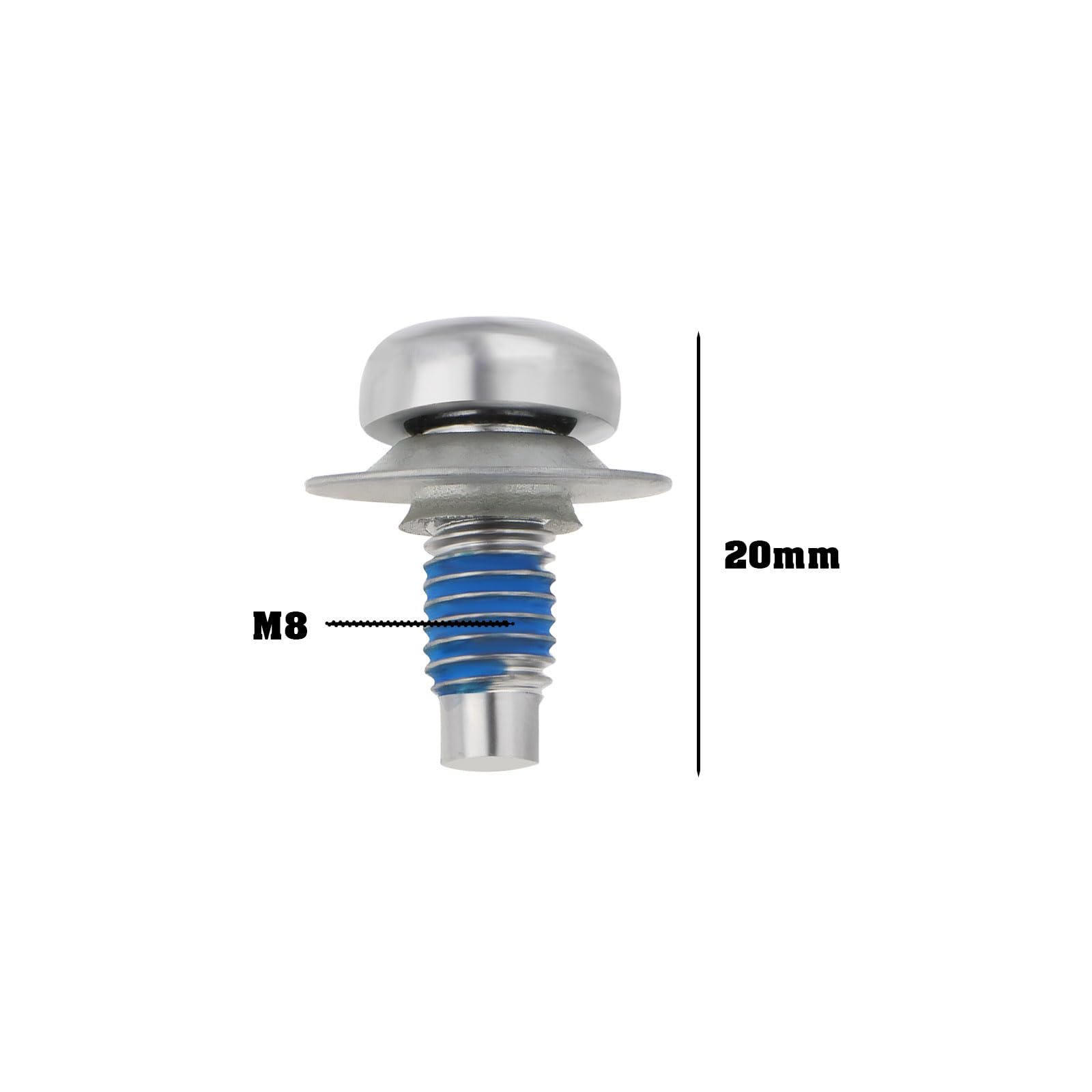 OTOTEC 3 Stück Motorunterboden-Unterbodenabdeckungsbolzen Befestigungsbolzen Innensechskantbolzen WHT000729A M8x20 Befestigungsschraube Für Motorunterbodenabdeckung