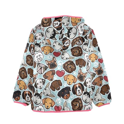 OTVEE Dog Breeds Heart Kids Hoodie Jacket Fall Spring Full Zip Warm Outwear Coat2