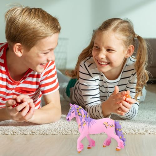 QWEPU Einhorn Spielfigur Meereseinhorn, Pferde Spielfigur Einhorn, Mythische Pegasus Modell Magische Energie Kreatur Rosa Pferde, Fantastische Figuren Geschenk für Mädchen und Jungen 13 x 10 cm