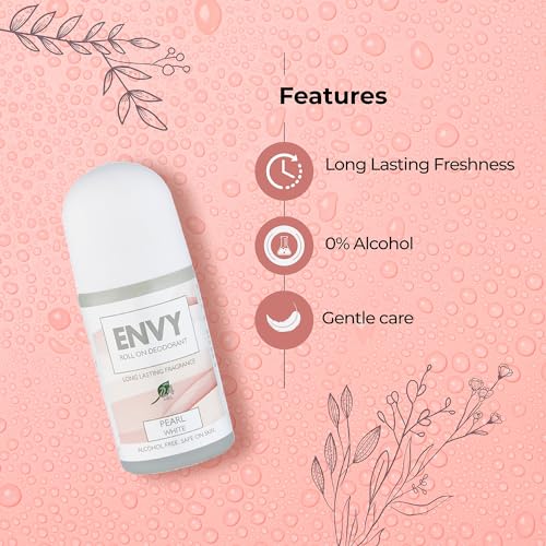 Image of ENVY Aqua Marine and Pearl White Long Lasting Roll-on Deodorant 50 ml (Pack of 2)