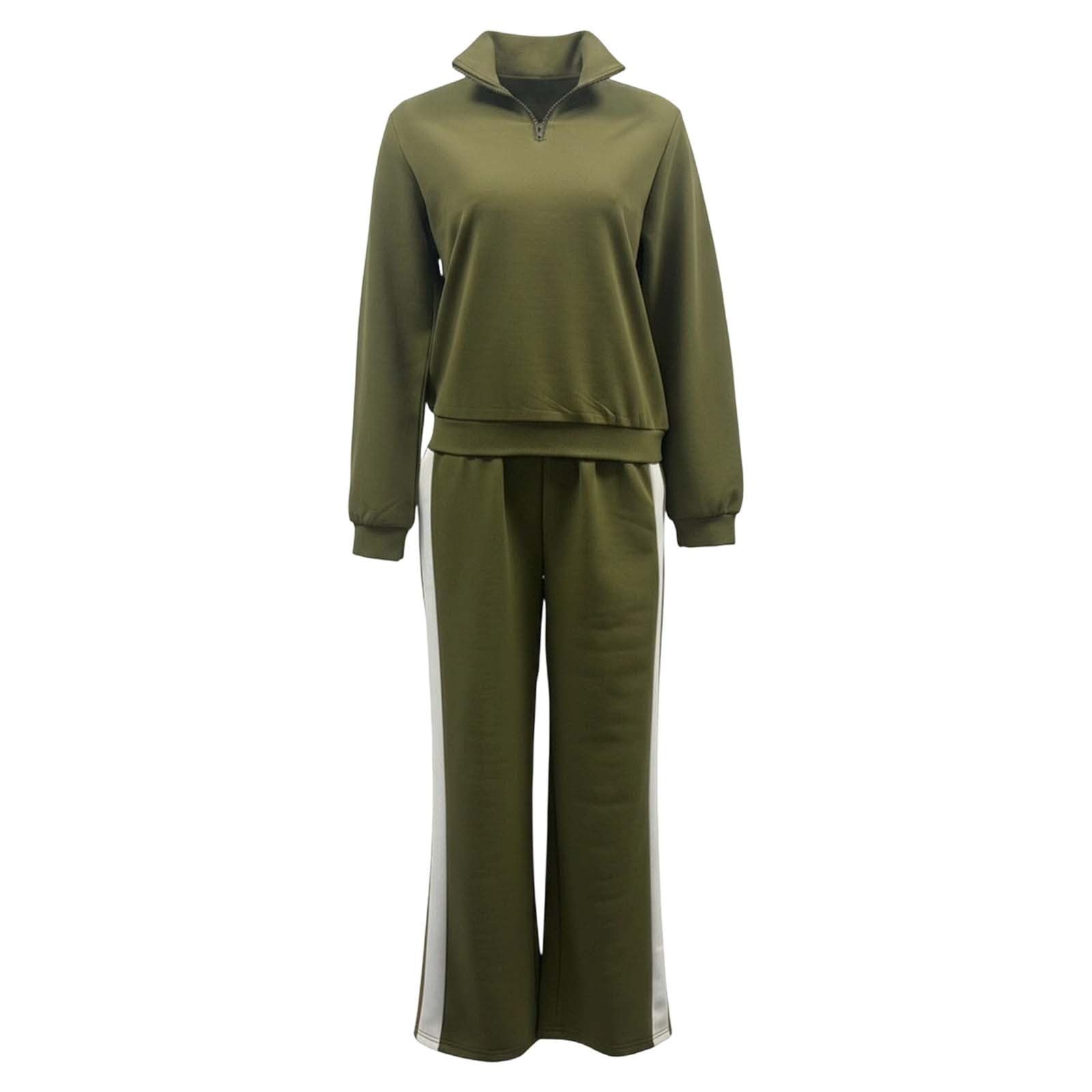 Conjunto Deportivo Urbano de Dos Piezas con Capucha y Cremallera Pantalones Holgados para Mujer Otoño Invierno