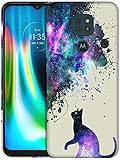Glisten - Moto G9 Play Case, Moto E7 Plus Case, Moto G9 Case - Galaxy Cat Pattern Design Printed Slim Plastic Hard Protective Designer Back Phone Case/Cover for Motorola G9 Play / E7 Plus / G9.