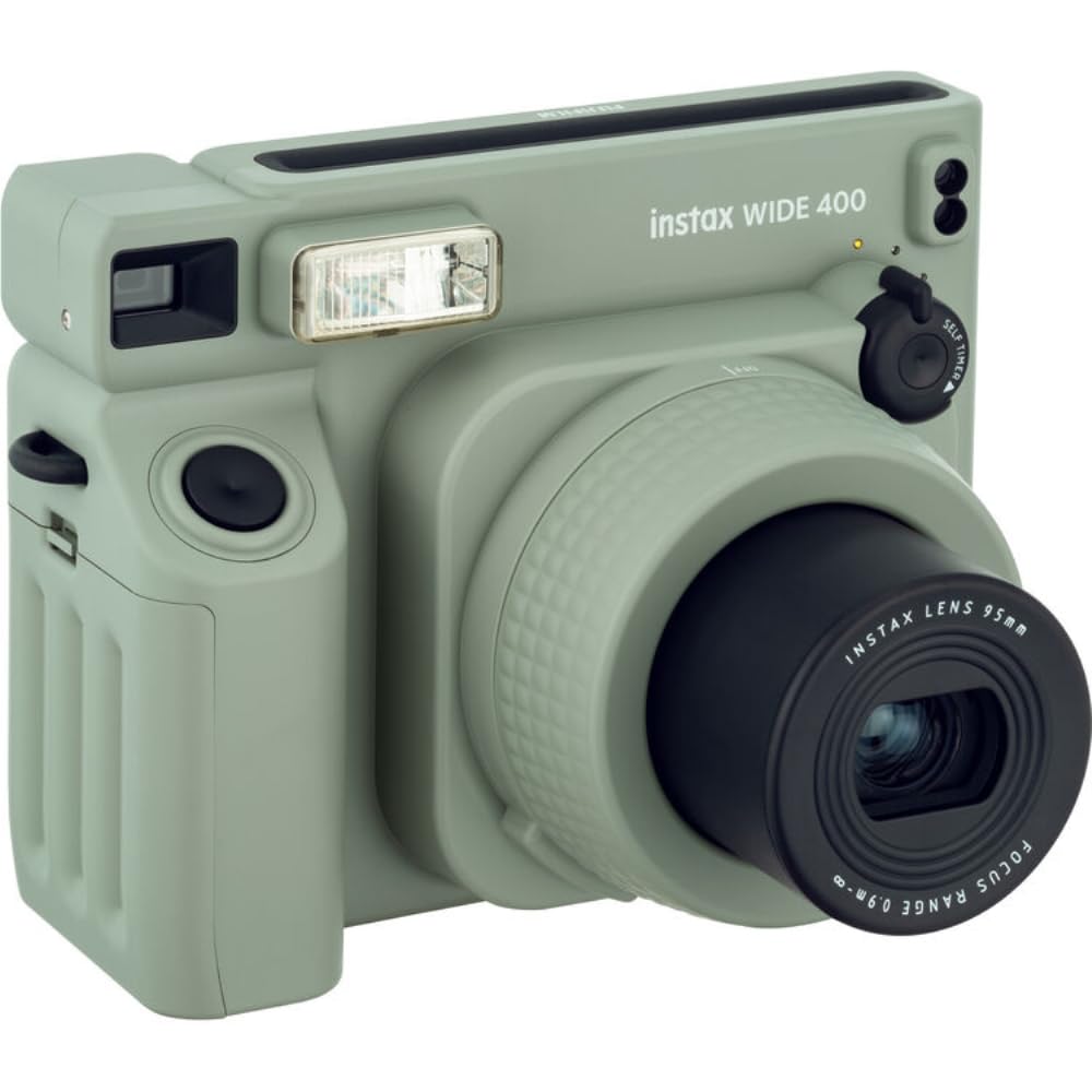 FUJIFILM INSTAX Wide 400 Instant Camera Bundled with INSTAX Wide Instant Film | 20 Exposures + Wide Album & Colored Frames + Cleaning Cloth (4 Items)