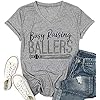 YUYUEYUE-Busy-Raising-Ballers-I-Only-Raise-Ballers-Letter-Print-T-Shirt-Tops Busy Raising Ballers I Only Raise Ballers Letter Print T-Shirt Tops (Large, Gray)