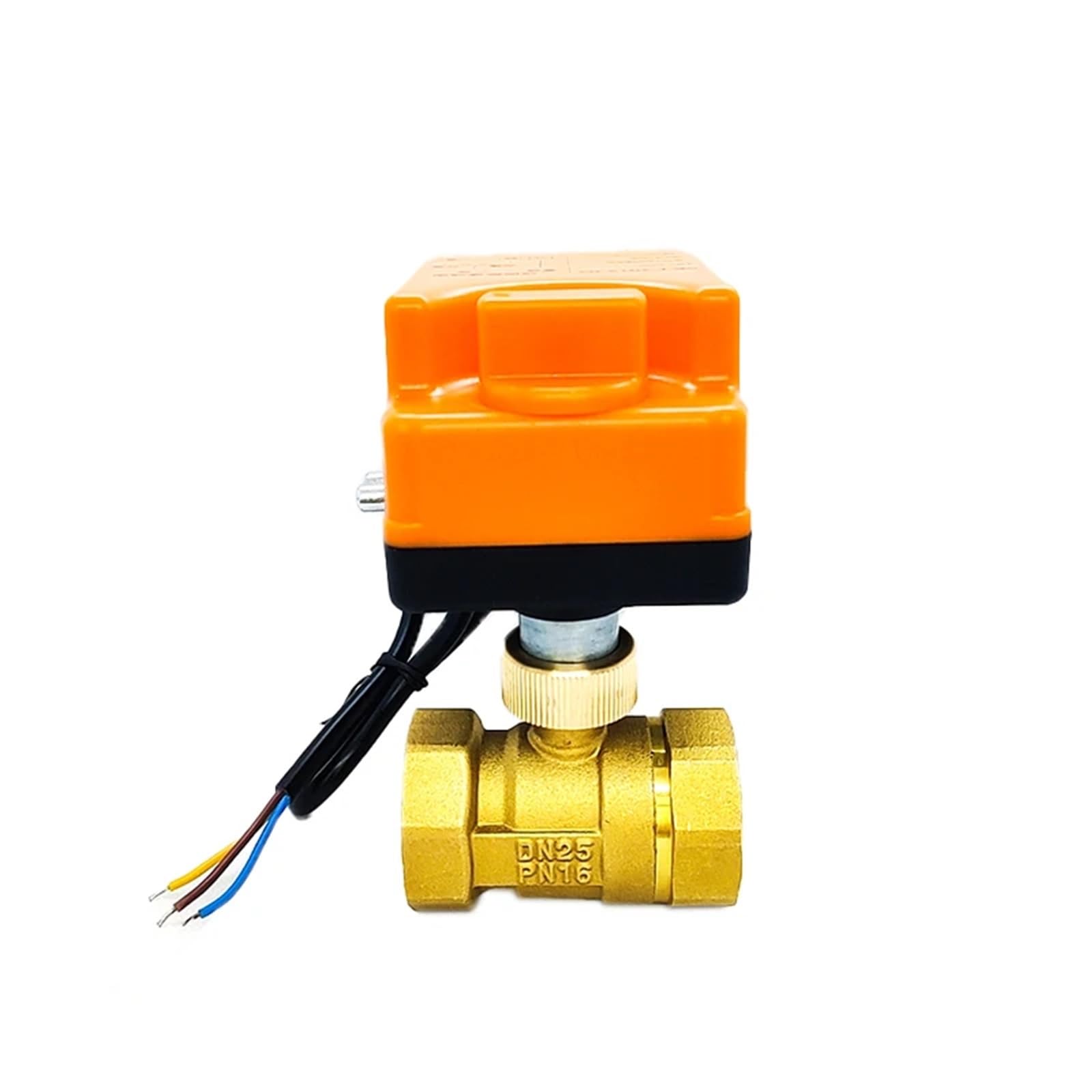 KKCZOFMJ 1" Motorized Ball Valve 220V 12V 24V 3-Wire 2 Point Control Brass Electric Ball Valve With Manual Switch(24VDC)