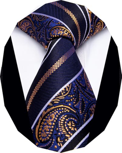 Image of YourTies Paisley Men's Necktie Woven Silk Floral Ties for Men Designer Formal Business Party Wedding