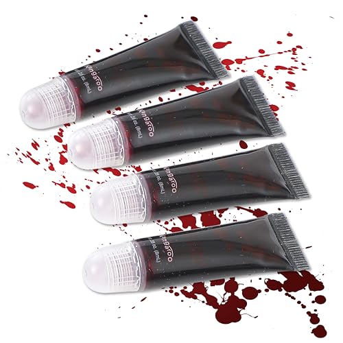 Kangaroo Vampire Fake Blood - Scab Washable Fake Blood for Face Makeup - Coagulated SFX Blood Paint for Horror Scary Halloween Costume Prop - Creepy Vampire Cosplays Kit (Packaging May Vary)