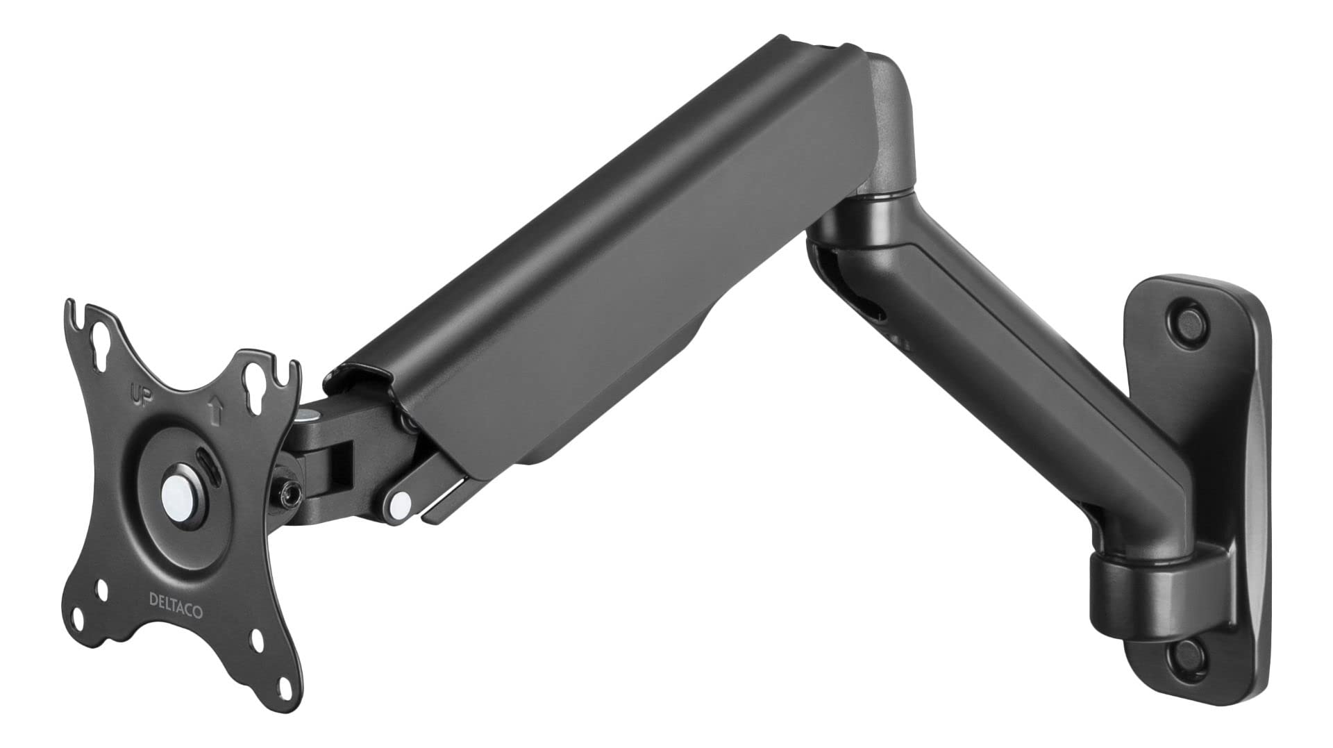 Deltaco ARM-0360 - Uchwyt na monitor zasilany gazem, do montażu na ścianie, nadaje się do ekranu 17 do 32" - Czarny