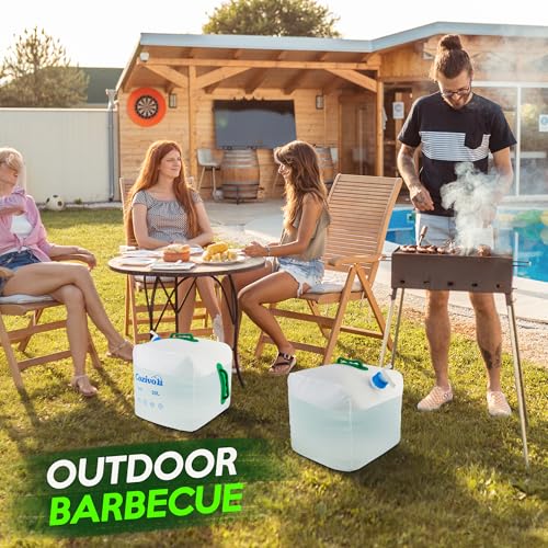 2 Pack Cantimplora Plegable de Agua 5.3 gal con Grifo, Cubo de Agua Portátil Libre de BPA para Camping, Senderismo y Kit de Supervivencia miniatura 2