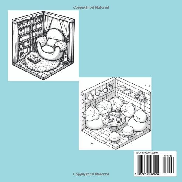 Tiny Worlds: Coloring Book, Charming Miniature Dollhouse Rooms for Relaxation and Creativity (Mini Worlds Coloring): If you love the charm of tiny ... world, this Tiny Worlds Coloring Book image 3