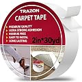 Carpet Tape Double Sided - Rug Tape Grippers for Hardwood Floors and Area Rugs - Carpet Binding Tape Strong Adhesive and Removable, Heavy Duty Stickers Tape, Residue Free (2 Inch / 30 Yards)