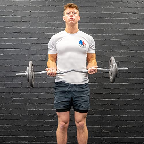 GYM MASTER EZ Curl Bar with Spinlock Collars Standard Barbell for Bicep Curls and Weight Lifting - Image 6