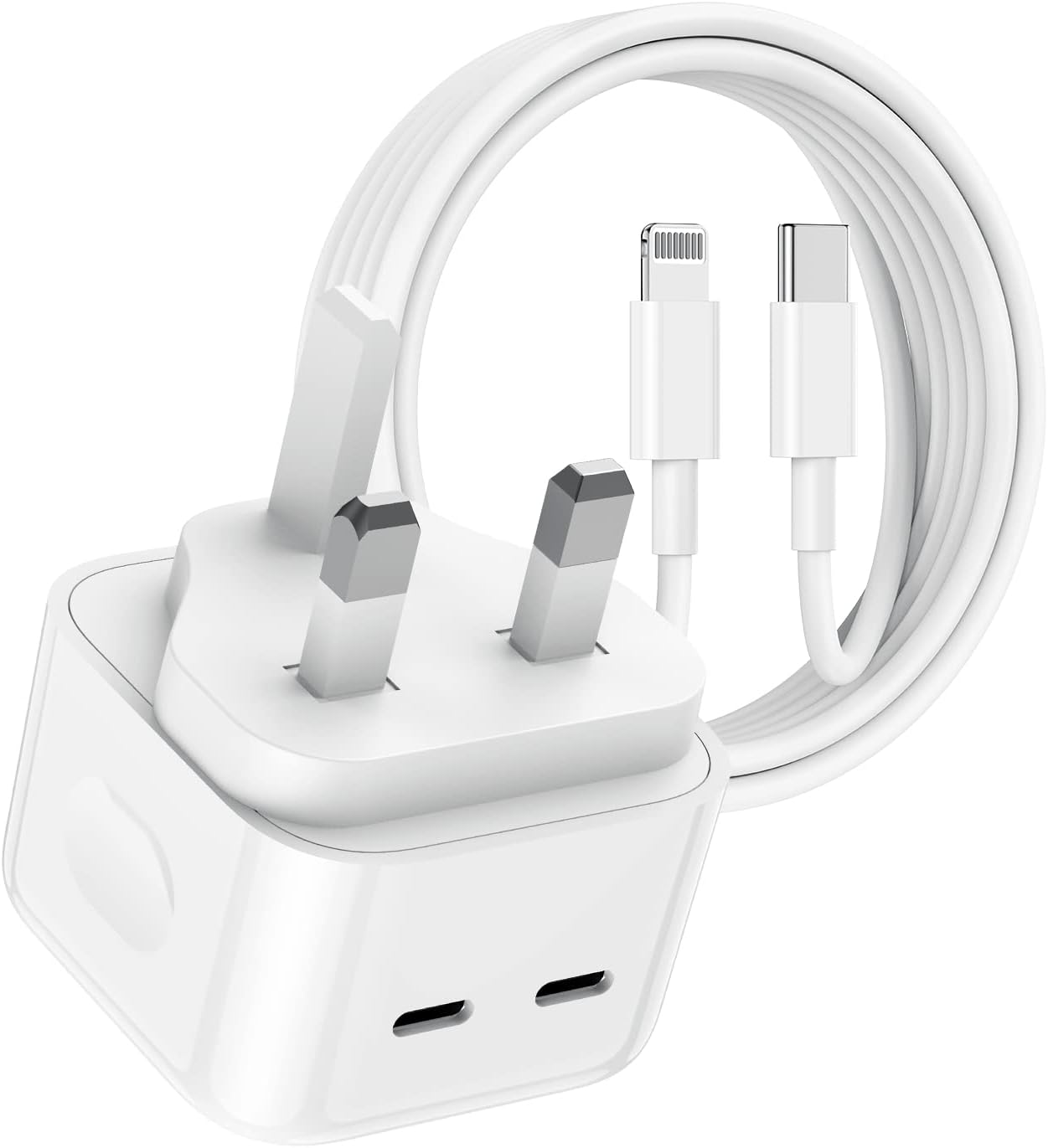 Super Fast Charger for iPhone,[Apple MFi Certified] 35W Dual USBC Port