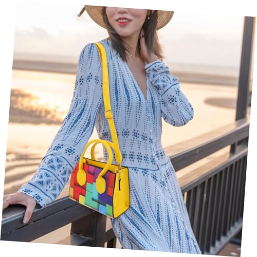 Cross Body Bag for Woman in Yellow Fashion Design Mini Tote Bags for Women Pu Storage Pouch2