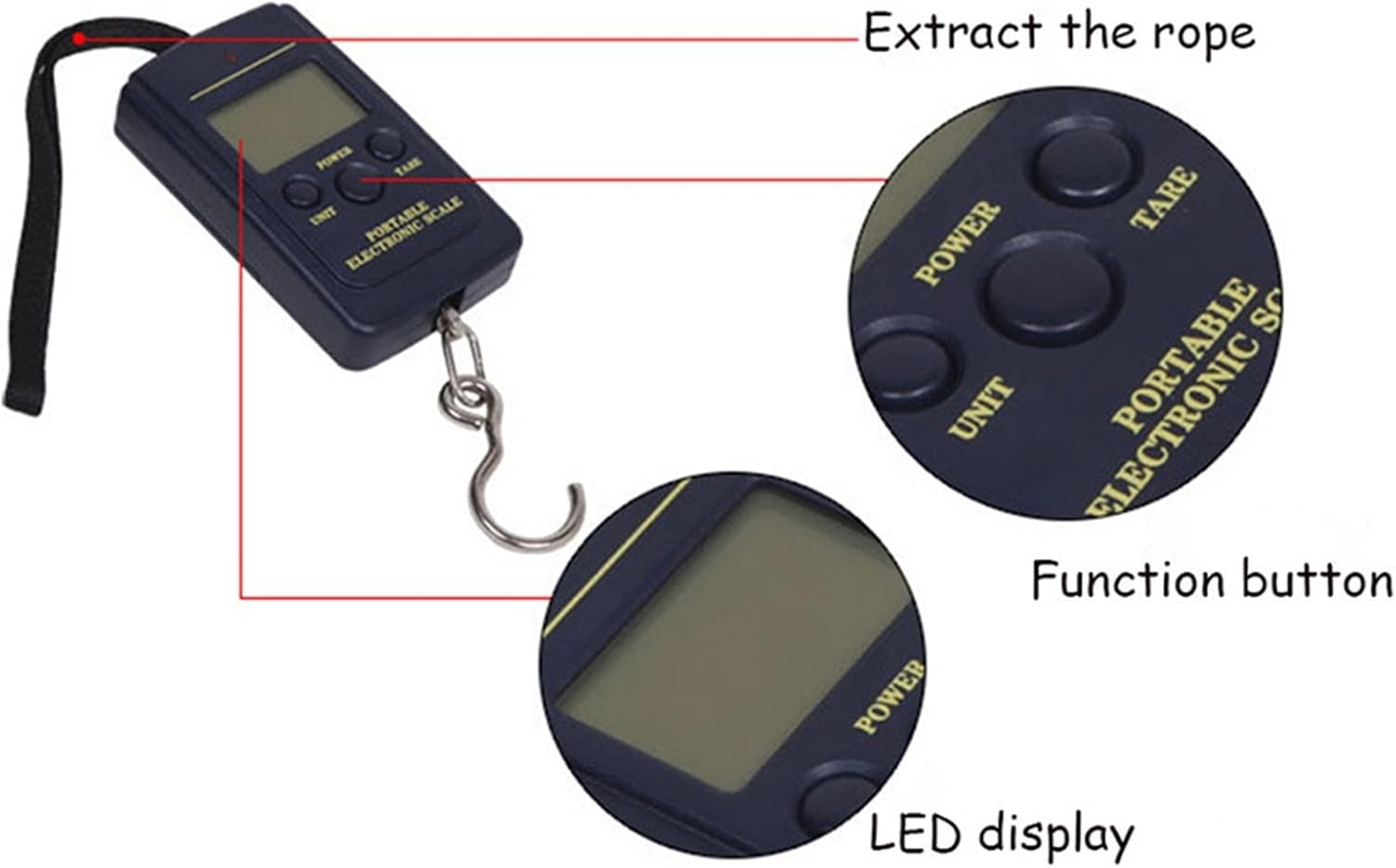 ysc Weight Scale Mini Digital Scale Portable Handy Pocket Weight for Fishing Luggage Travel Weighting Steelyard Electronic Hanging Hook Scale Scales