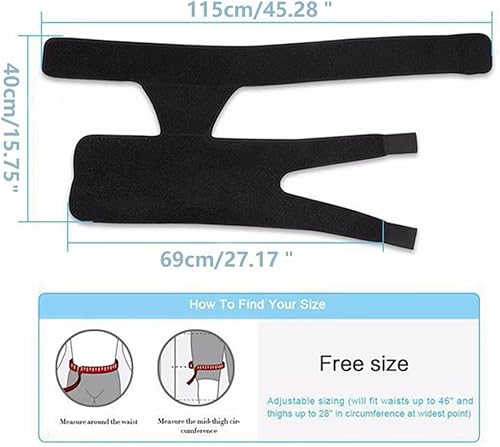 Miniatura 4 de Upliftex - Soporte de cadera ciática para nervio ciático, soporte de ingle, envoltura de compresión de muslo, soporte de compresión para muslos,