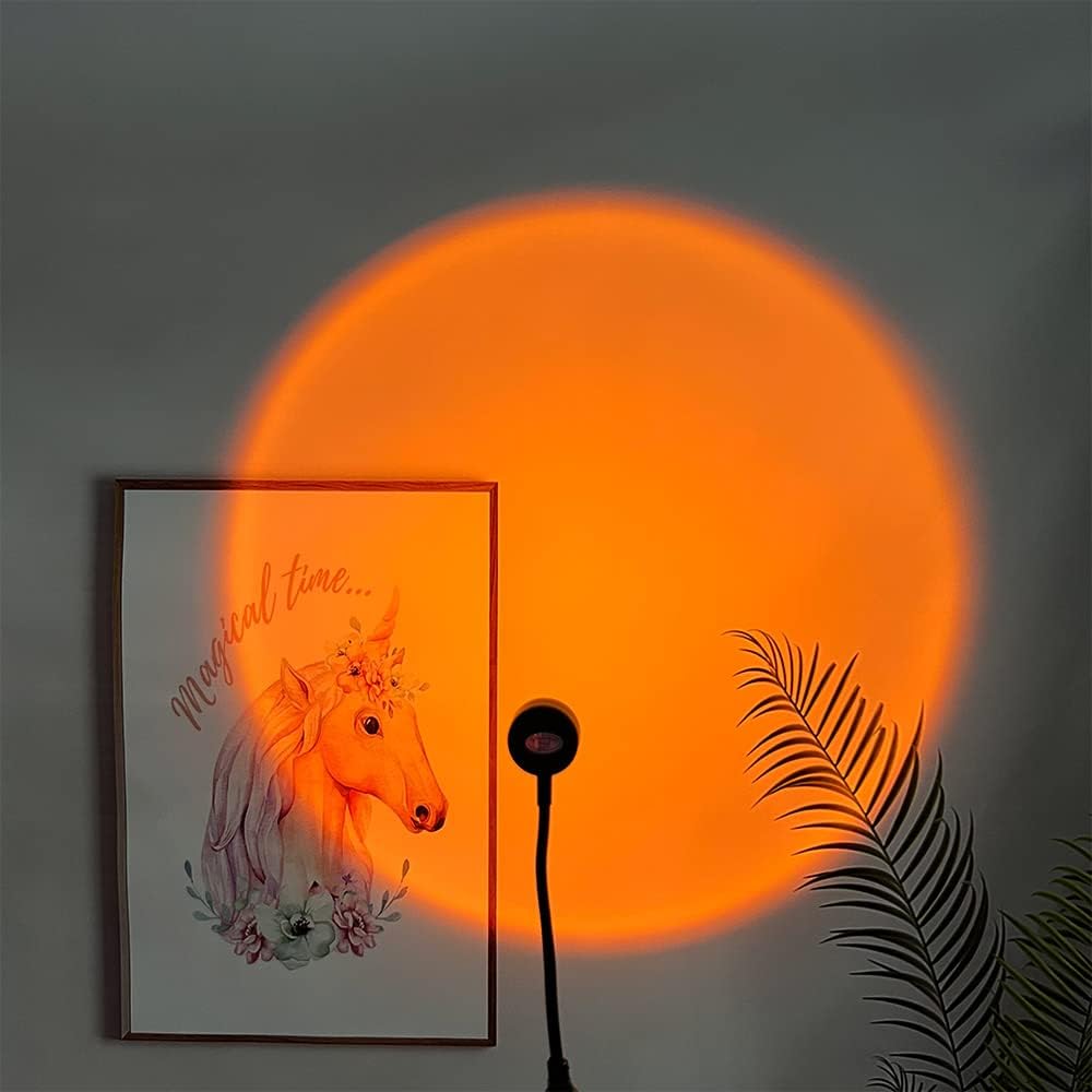 Sunset Lamp Projector,Light Projector for Bedroom,Multi-Color LED Projection Lamp Sunset Background Sunlight for Photography, Party, USB Plug and Play (Monochrome)
