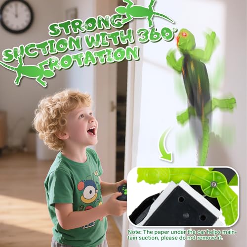 Gecko Wandflitzer, Roboter Kinder Ferngesteuerter Gecko, Wänden Decken Entlang Krabbelt, Leuchtenden LED-Augen, Realistische Bewegungen, Weihnachten Geburtstag Geschenke Jungen Mädchen 3 4 5 6 7 8+