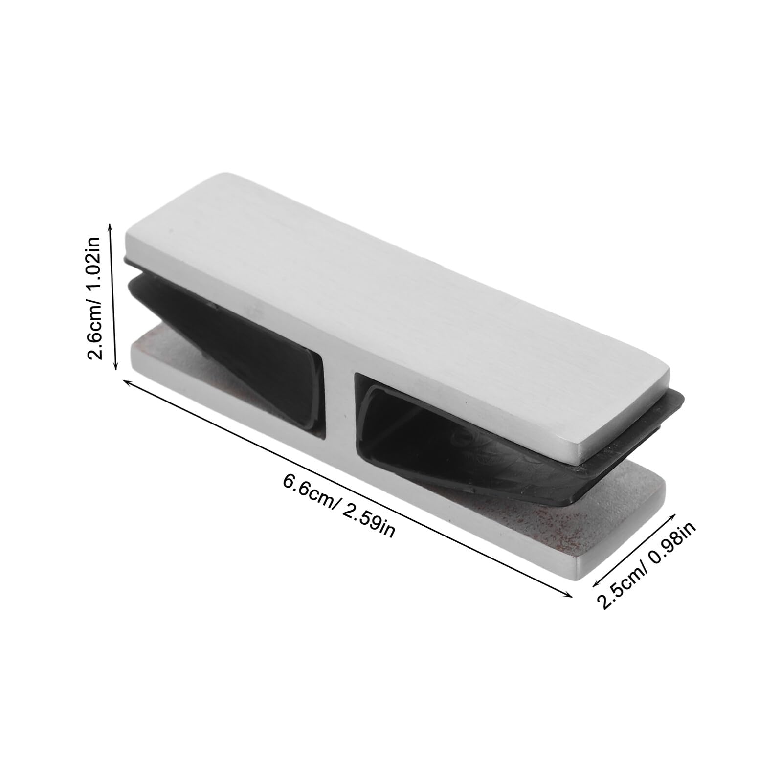 Veemoon Pinces à Verre Pack de 2 Pièces en Acier Inoxydable Fixation Solide 180° pour Verre 10-12mm, Balcon Contemporain Argenté pour Garde-corps Extérieur