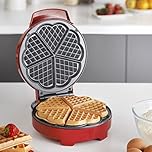 Global Gizmos 37559 Heart Shaped Waffle Maker/Non Stick Plates/Easy to Clean/Fun Food for All The Family/Fluffy Belgian and American Waffles