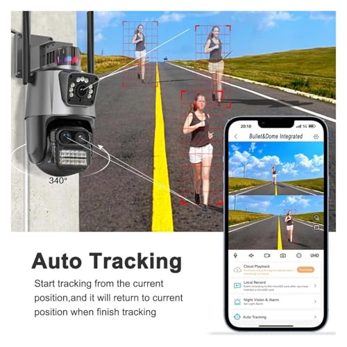 Caméra de surveillance extérieure 4K 9MP triple objectif haute performance - 6