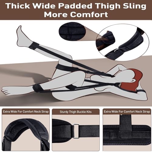 Image of BDSM kit Sex Toys Bondage Restraints Set, Anal Butt Plug Games Card Toys and Sex Straps Neck to Wrist Thigh Sex Sling & Ankle Kits with Adjustable, Sex Things for Couples Kinky and Couple Sex Toys