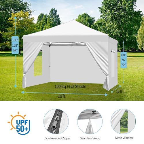 Rholuta 10X10 Pop Up Canopy Tent With 4 Removable Sidewalls thumb #1