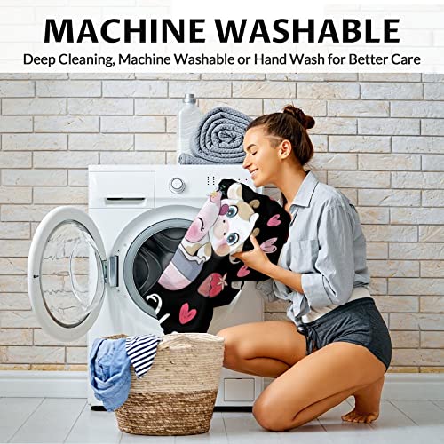 Personalized Cow Blanket Gifts with Name - 40"x50" Cute Throw for Women, Girls - Black Soft Fuzzy Blankets for Couch & Sofa