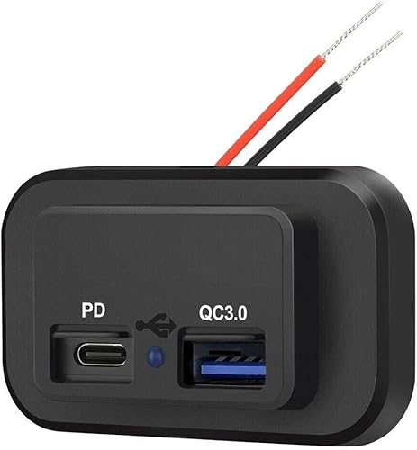 Miniatura 1 de Cargador USB dual de carga rápida 3.0 y PD RV  12-24 V, 4.8 A cargador USB para automóvil  Cargador USB dual para RV, marina, barco, autobús,