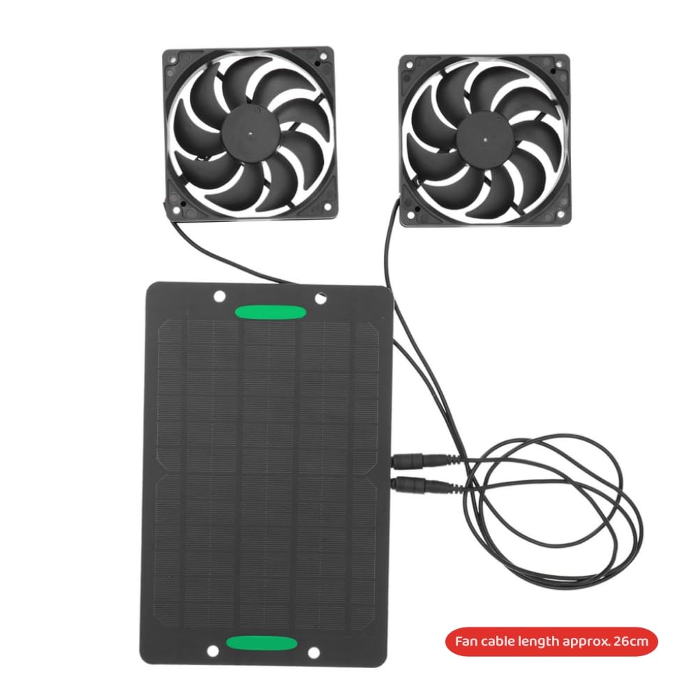 Ladieshow Kit Ventilateur Solaire 10W Double - Extracteur Air Pour Serre, Poulailler, Voiture, Camping-Car