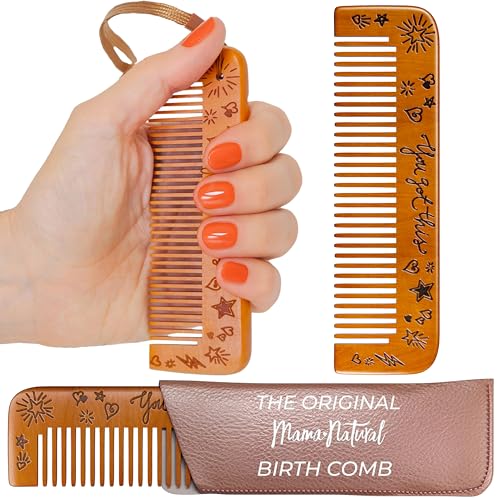 Image of Mama Natural Wooden Labor Comb – Essential Birth & Delivery Support | Ergonomic Wood Comb for Pregnancy, Contractions & Acupressure Relief