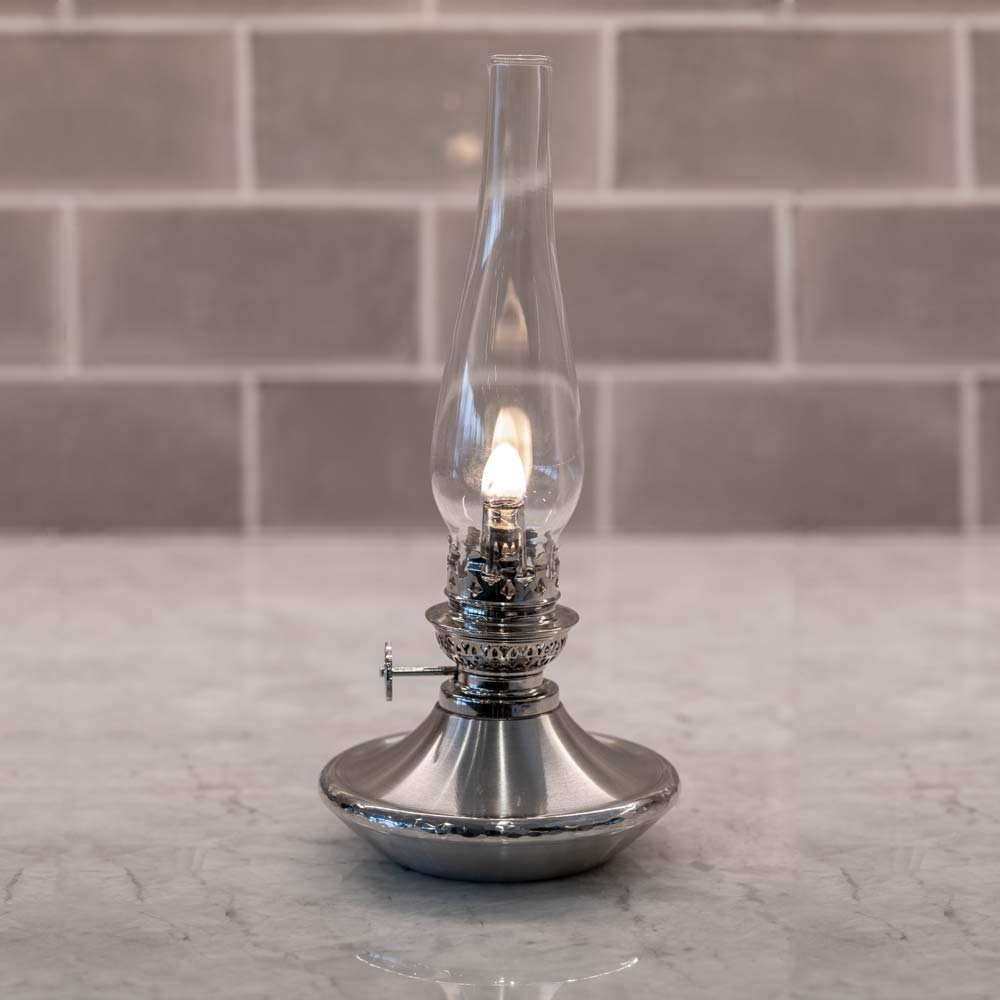 Danforth Pewter Bay Oil Lamp – Traditional and Vintage Style Oil Lamp for Indoors – 8.5