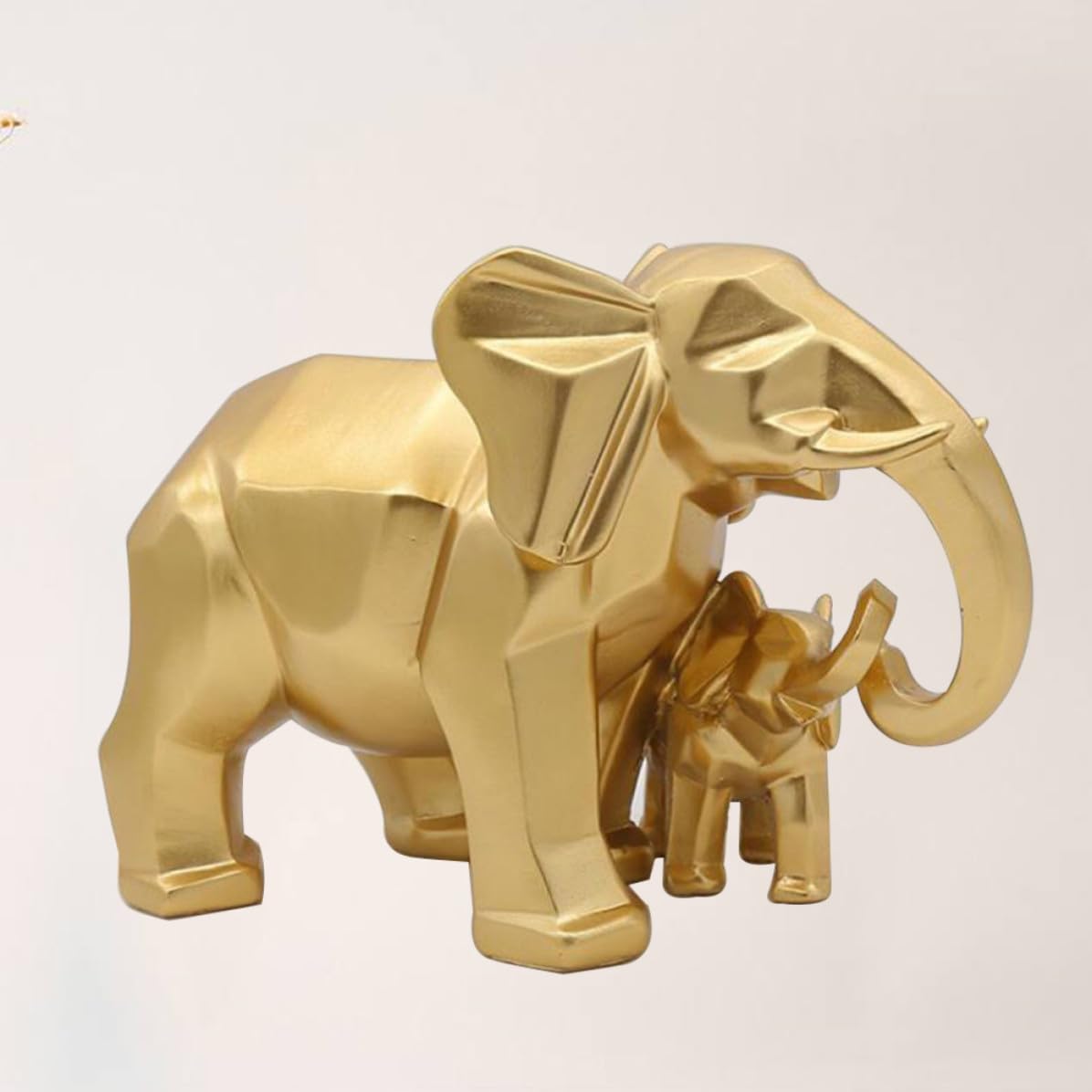 ifundom Figura de Resina Dorada de Elefante para Escritorio en Oficina y Jardín, Diseño Vívido para Uso Familiar