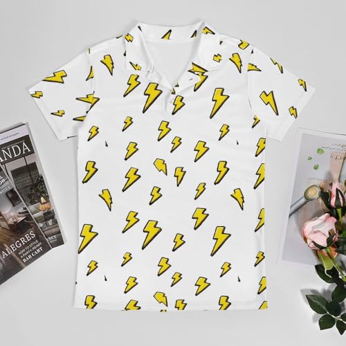 Boys' Classic Polo Shirts Short Sleeve Moisture-Wicking Golf & Tennis Shirts for Youth Teens The Yellow Lightning3