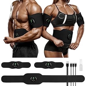 KFC Abs Stimulator – Ab Machine, Abs Workout Equipment, Abdominal Belt Fitness Portable Ab Stimulator, Home Office Fitness Workout Equipment Black