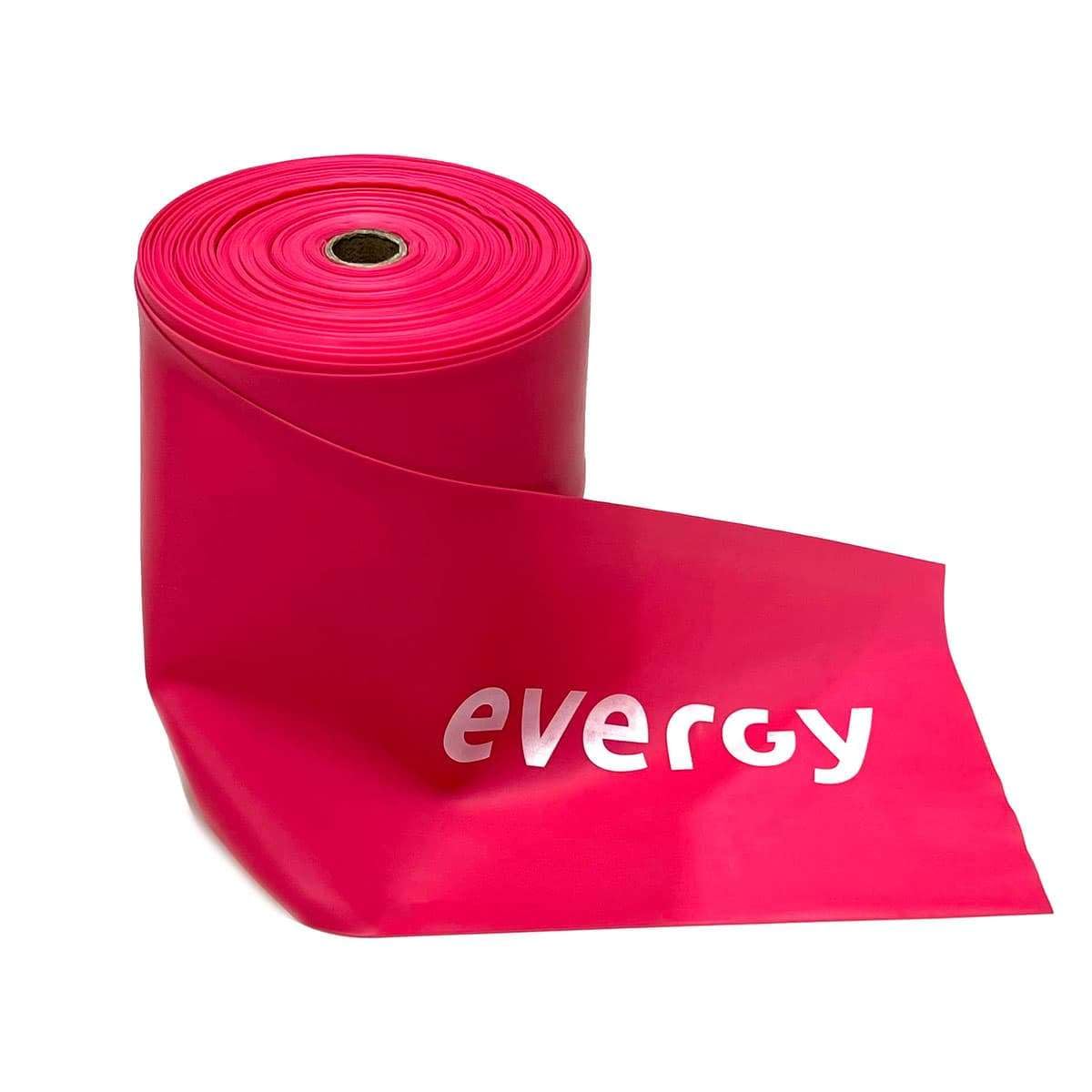 Rollo Banda Elástica 25 M evergy Fuerte (Rosa). Cinta elástica Fitness para Gym en casa. Gomas elasticas musculacion - Cintas elasticas musculacion - Bandas elasticas musculacion - Minibands Fitness.