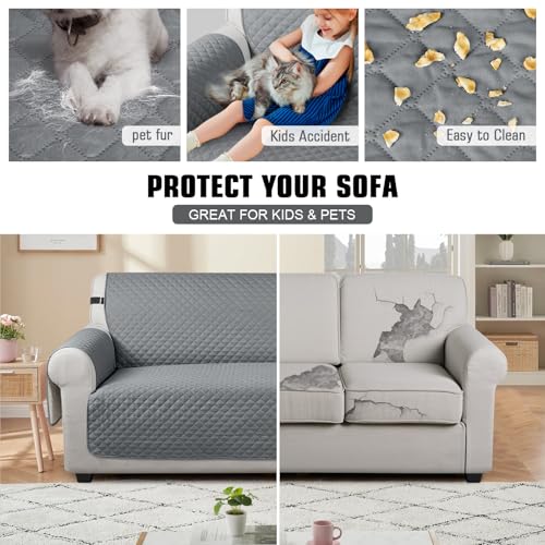 Image of TAOCOCO Sofa Covers 3 Seater,Settee Covers,Sofa Slipcovers,Pet Couch Covers,Non Slip Sofa Covers,Washable Sofa Protectors for Dogs(Dark Grey)