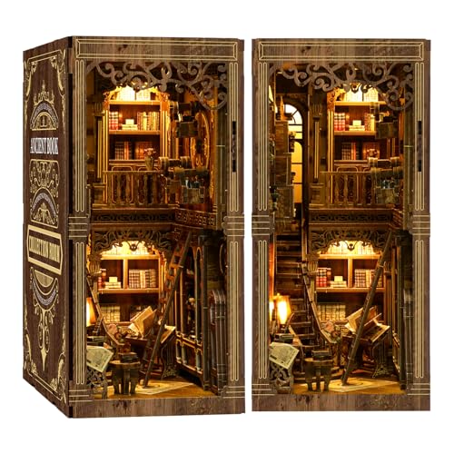 MAKEASY Book Nook de Madera, Kit de Casas Miniaturas para Montar para Construir Maqueta Libreria 3D, Decoración para Estantería de Biblioteca, Regalo Creativo - Librería Antigua MAKEASY Book Nook de Madera, Kit de Casas Miniaturas para Montar para Construir Maqueta Libreria 3D, Decoración para Estantería de Biblioteca, Regalo Creativo - Librería Antigua