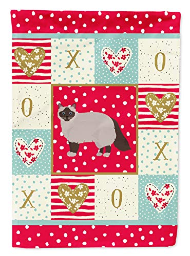 Drapeau de maison chat Birman extérieur grand format en toile multicolore