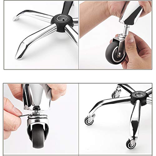 Roulettes pivotantes robustes (lot de 5) en caoutchouc pour chaise de bureau et meubles - 5